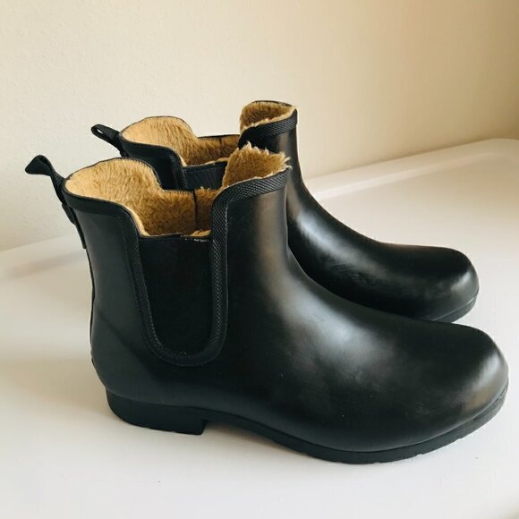 Chooka Black Chelsea Waterproof Rubber Rain Boots Size 10 - Picture 3 of 10